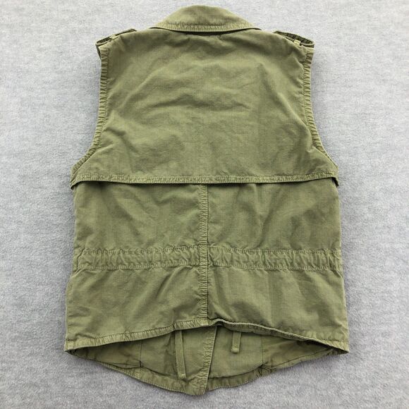 Madewell Safari Military Vest Womens Size XS Olive Green Rip Stop Cotton Spandex - Picture 12 of 16